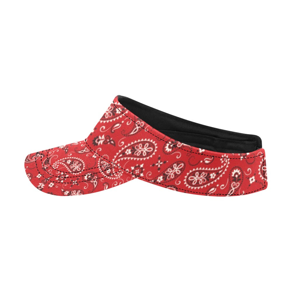Bandana Paisley Red Print Design LKS3011 Unisex Sun Visor