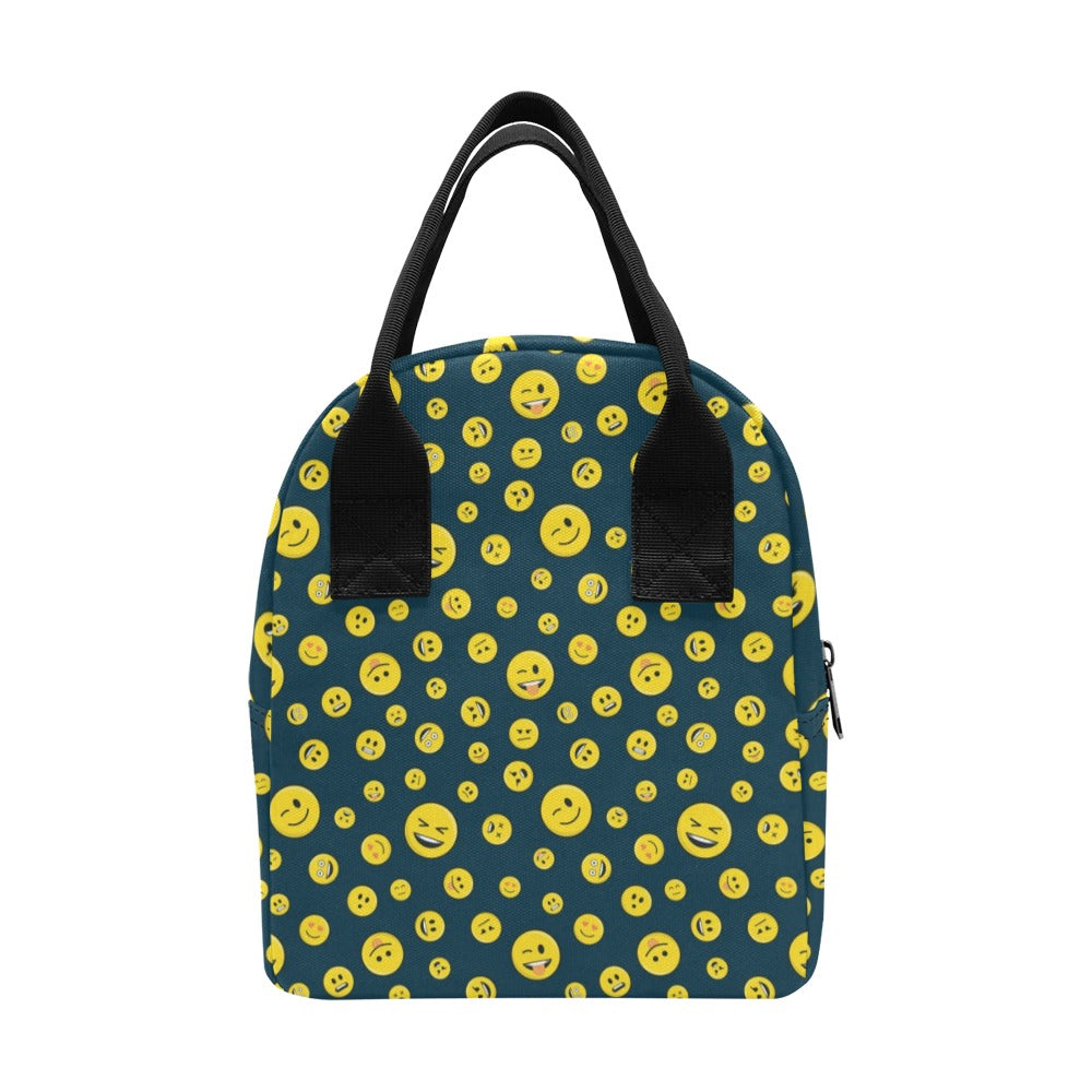 Smiley Face Emoji Print Design LKS301 Insulated Lunch Bag