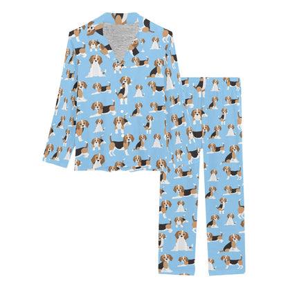 Beagle Pattern Print Design 03 Women's Long Pajama Set