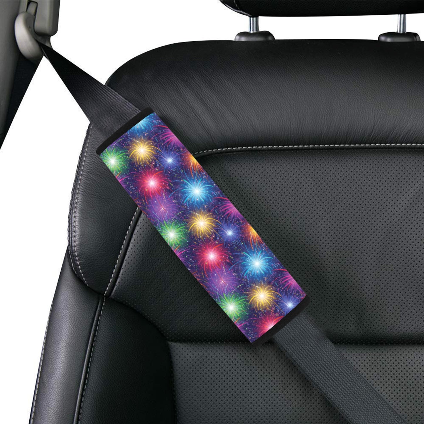 Firework Colorful Print Design LKS301 Car Seat Belt Cover
