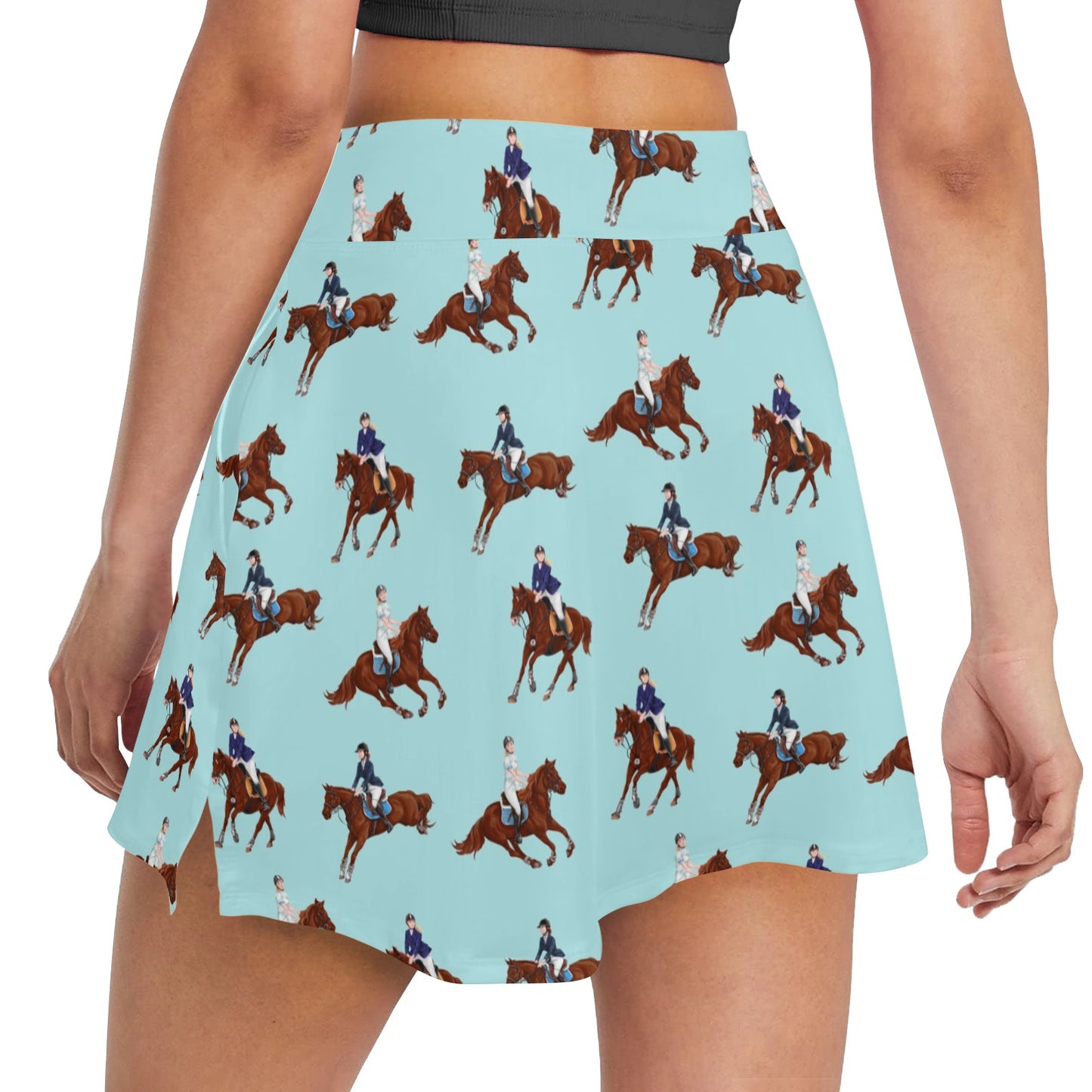 Equestrian Horse Riding Women's Golf Skirt with Pocket