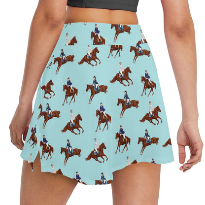 Equestrian Horse Riding 17" Golf & Pickleball Skort with Pockets
