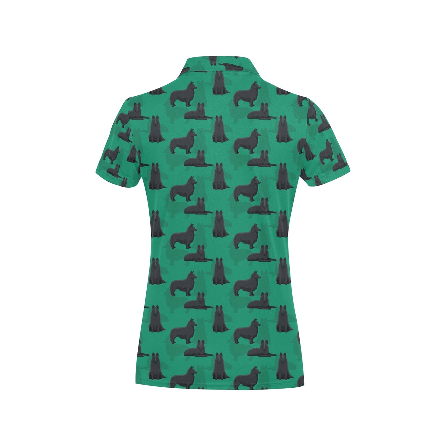 Belgian Sheepdog Pattern Print Design 01 Women's Polo Shirt