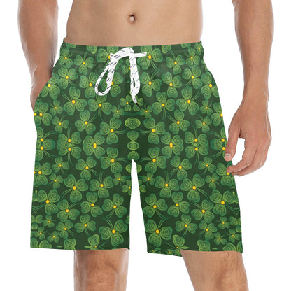 Shamrock Pattern Men's Swim Trunks Beach Shorts