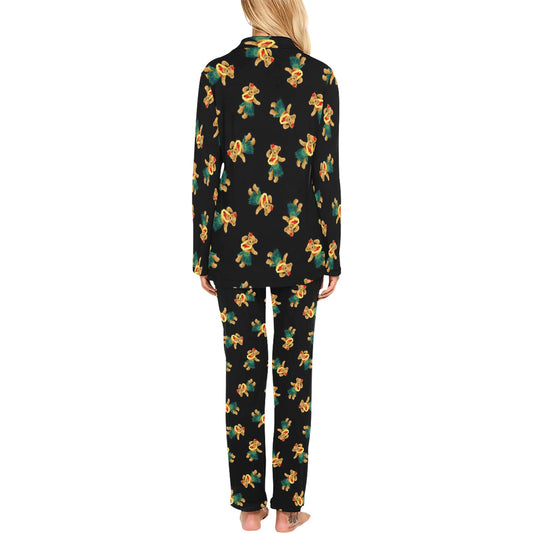 Hula Bear Pattern Print Design 06 Women's Long Pajama Set