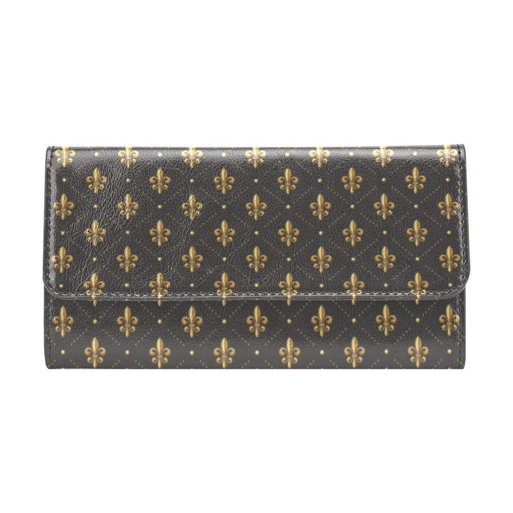 Fleur De Lis Print Design LKS402 Women's Trifold Wallet