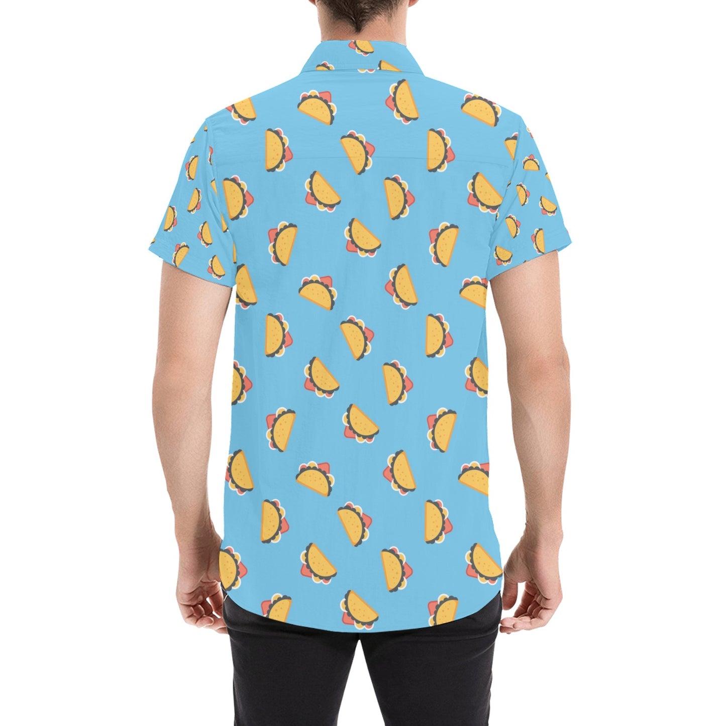 Taco Print Design LKS301 Men Short Sleeve Button Up Shirt