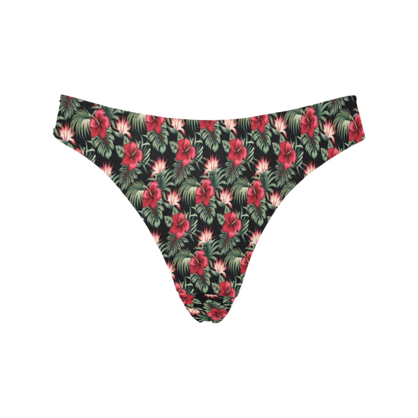 Flower Hawaiian Red Hibiscus Design Print Women's Thongs
