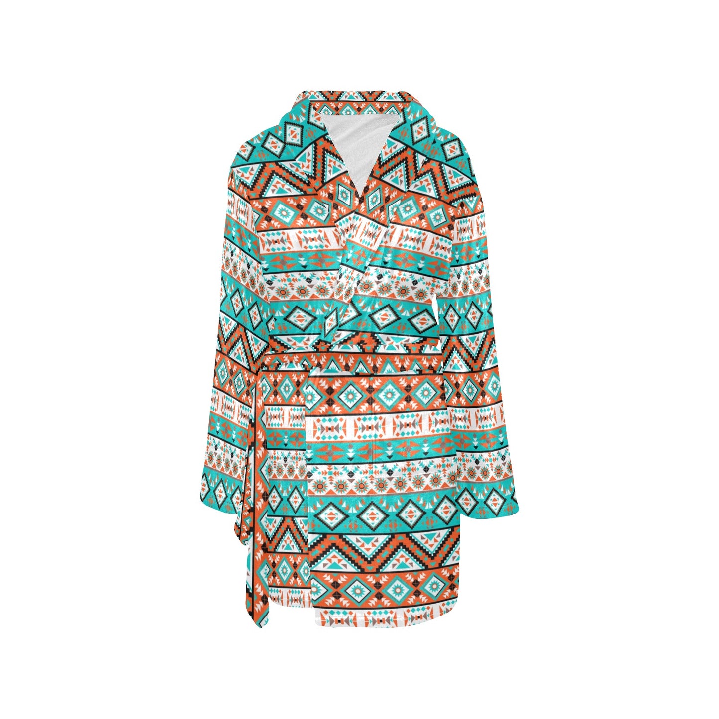 Navajo Style Print Pattern Women's Fleece Robe
