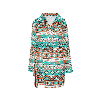 Navajo Style Print Pattern Women's Fleece Robe