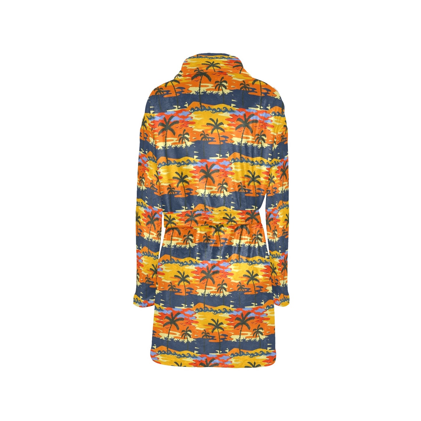 Palm Tree Pattern Print Design PT010 Women's Fleece Robe