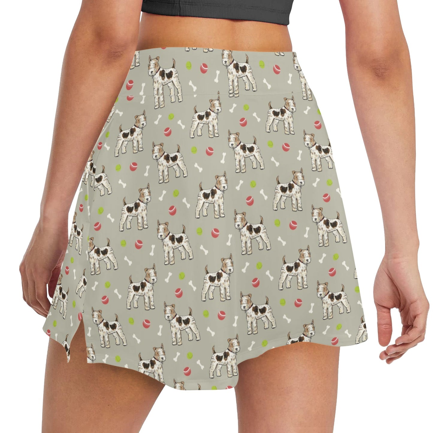 Toy Fox Terriers Print Design LKS301 17" Golf & Pickleball Skort with Pockets