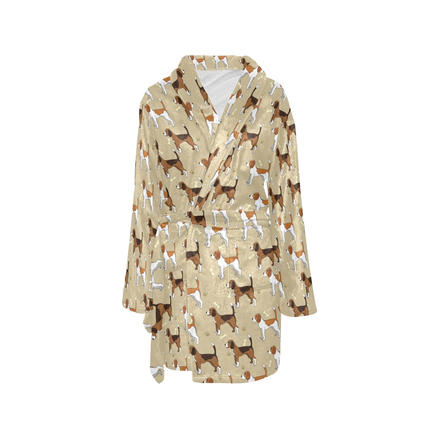 Beagle Pattern Print Design 01 Women's Fleece Robe