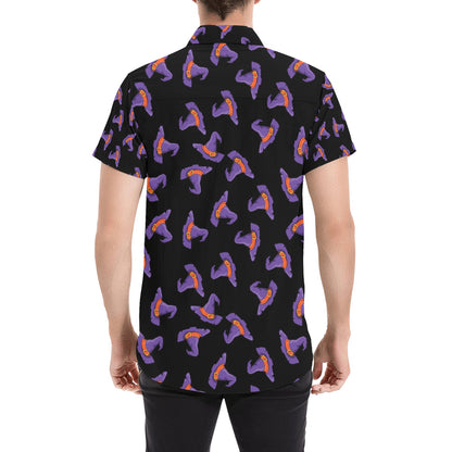 Witch Hat Print Design LKS304 Men Short Sleeve Button Up Shirt