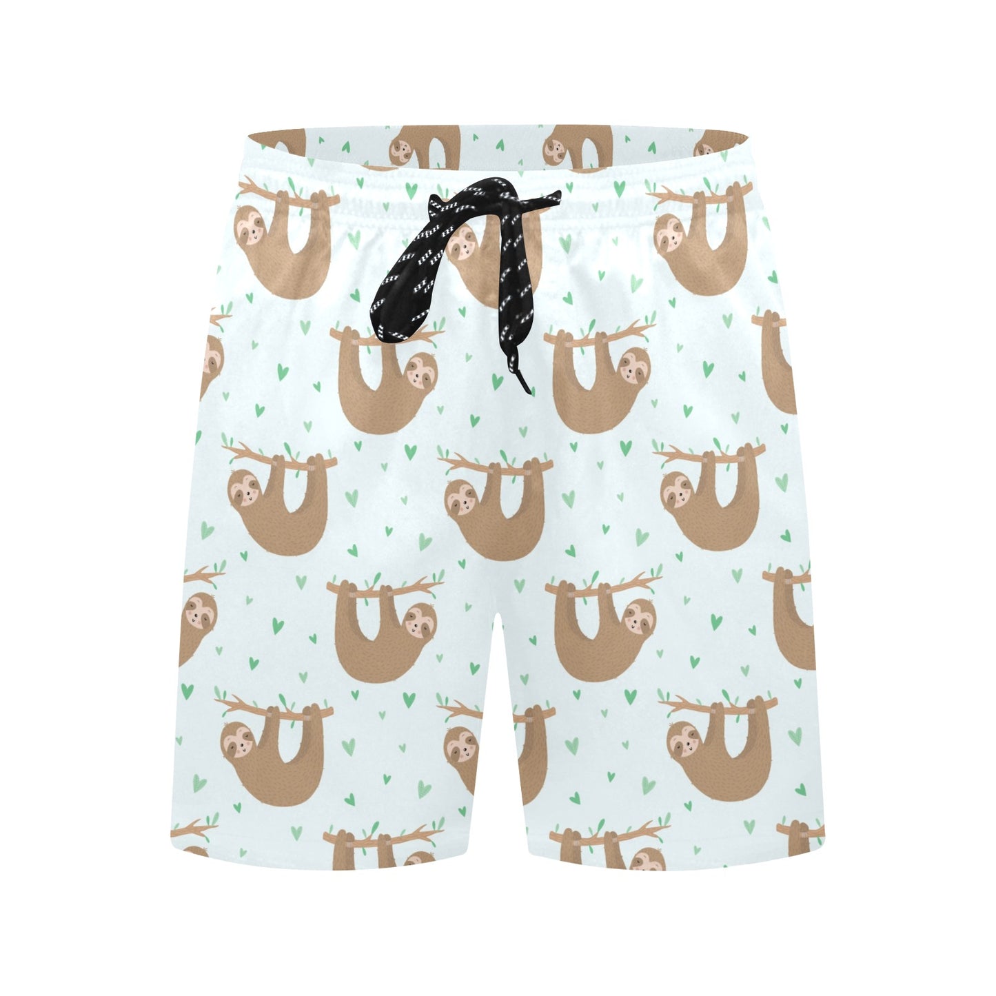 Sloth Print Design LKS308 Men's Swim Trunks Beach Shorts