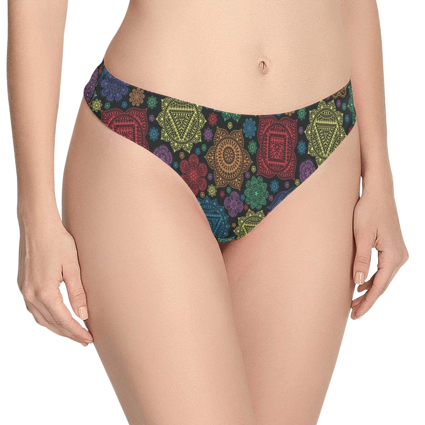 Chakra Mandala Print Pattern Women's Thongs