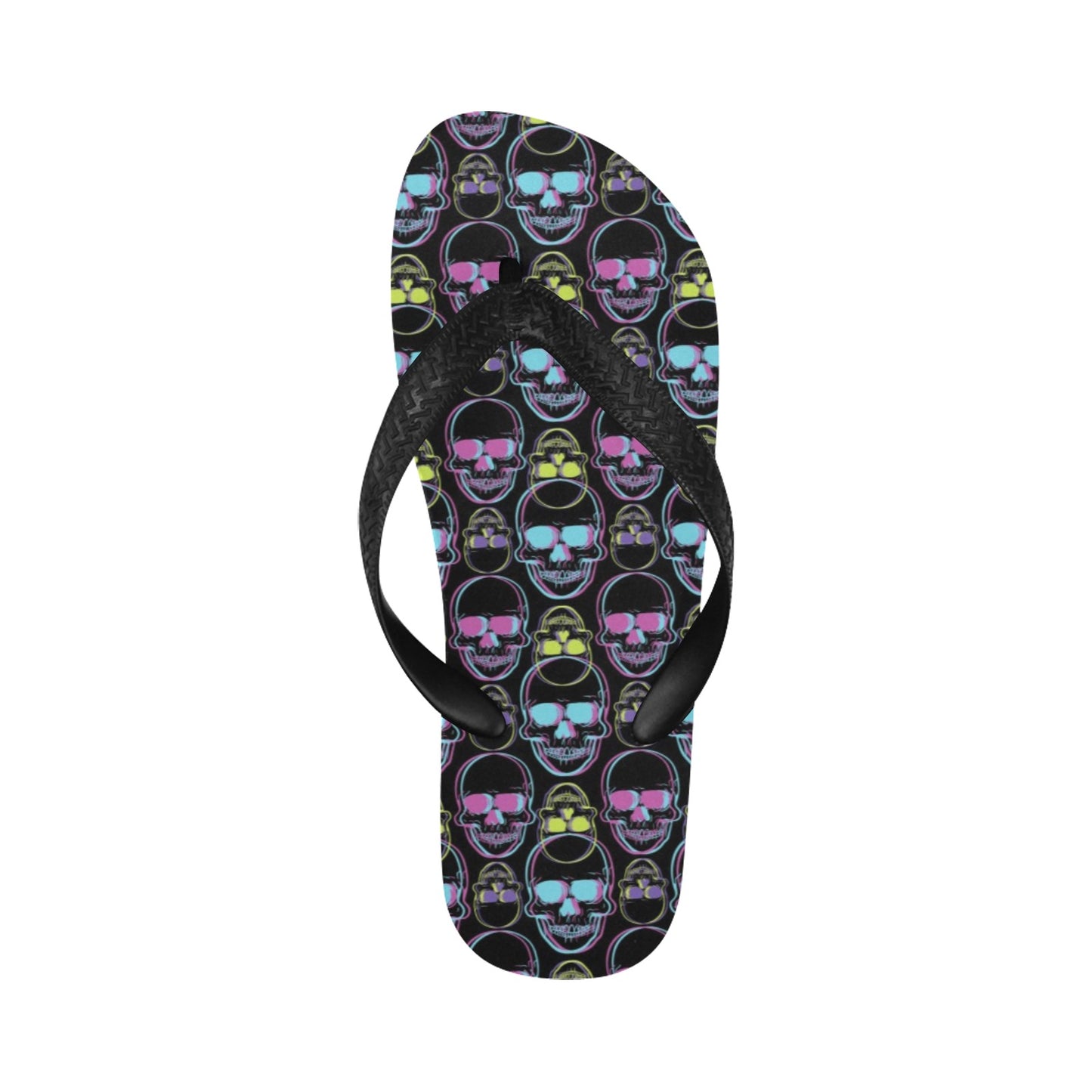 Skull 3D Colorful Print Design LKS309 Flip Flops