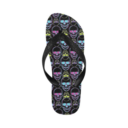 Skull 3D Colorful Print Design LKS309 Flip Flops