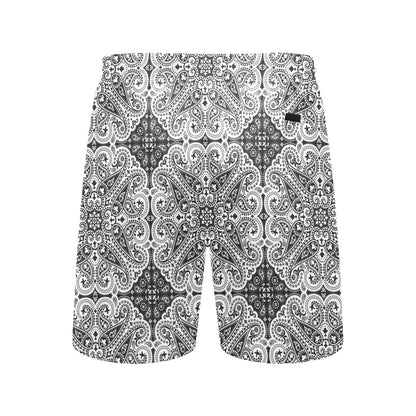 Bandana Print Design LKS309 Men's Swim Trunks Beach Shorts