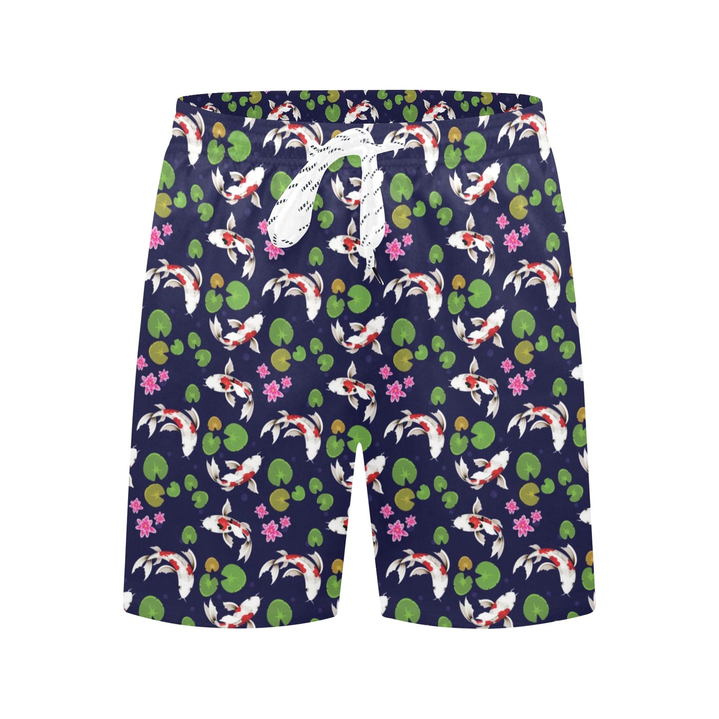 Koi Carp Pattern Design Themed Print Men's Swim Trunks Beach Shorts