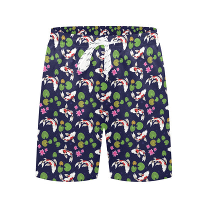 Koi Carp Pattern Design Themed Print Men's Swim Trunks Beach Shorts