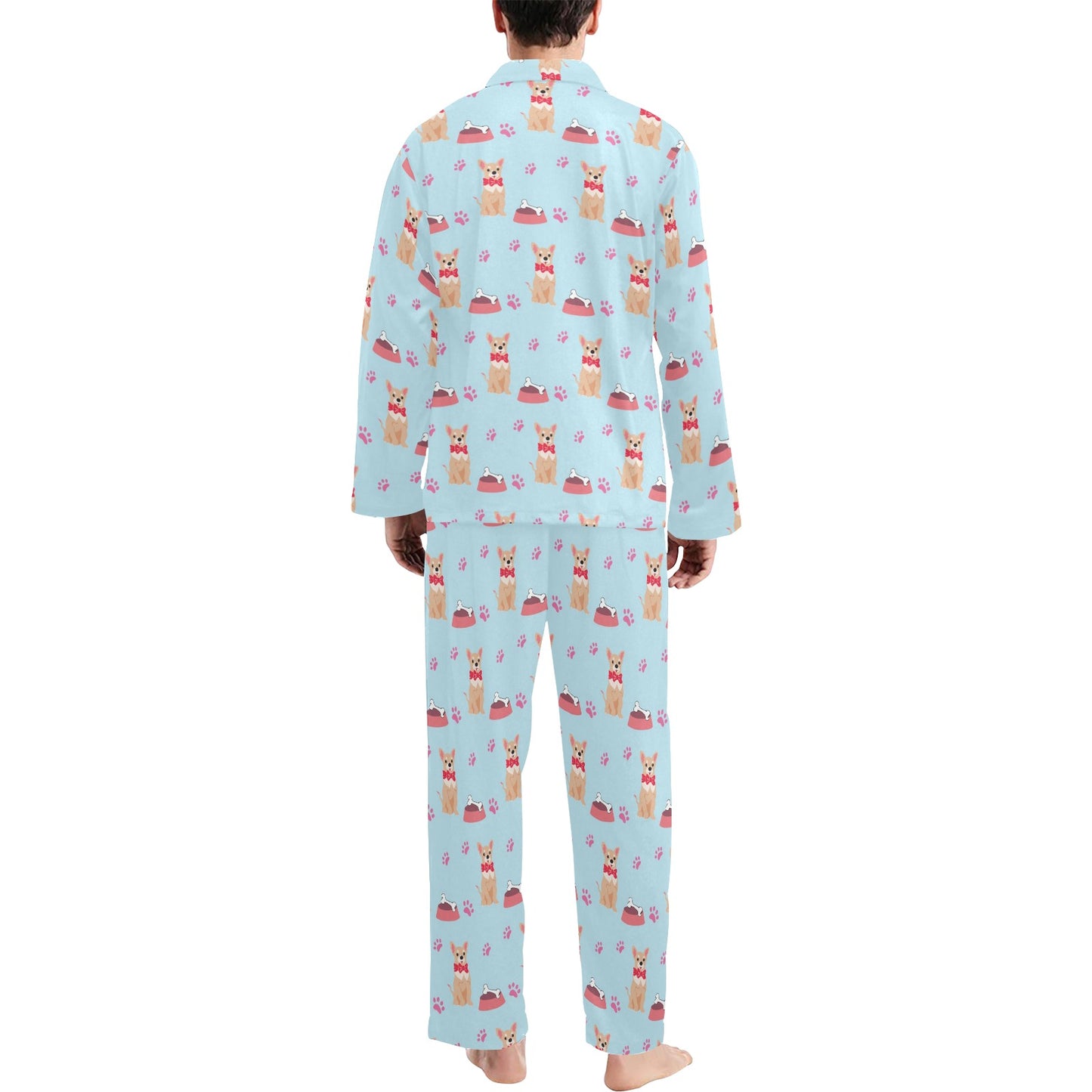 Chihuahua Pattern Print Design 05 Men's Long Pajama Set