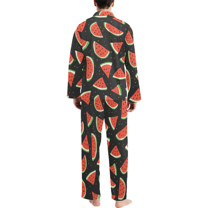 Watermelon Pattern Print Design WM09 Men's Long Pajama Set