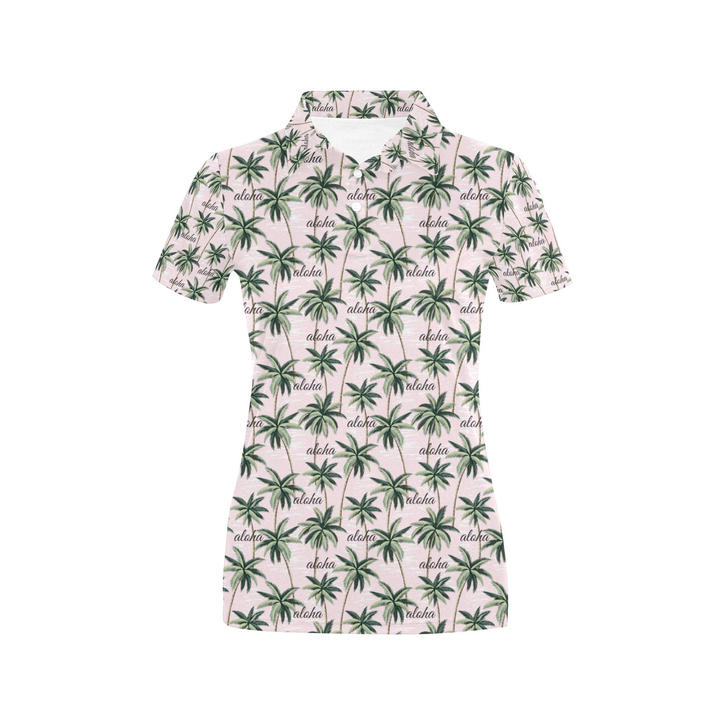 Aloha Beach Pattern Design Themed Print Women's Polo Shirt
