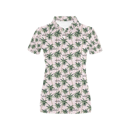 Aloha Beach Pattern Design Themed Print Women's Polo Shirt