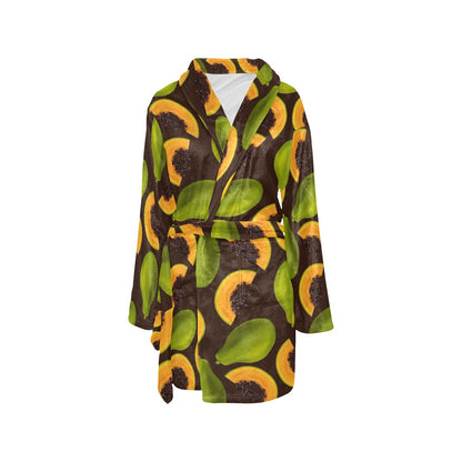 Papaya Pattern Print Design PP04 Women's Fleece Robe