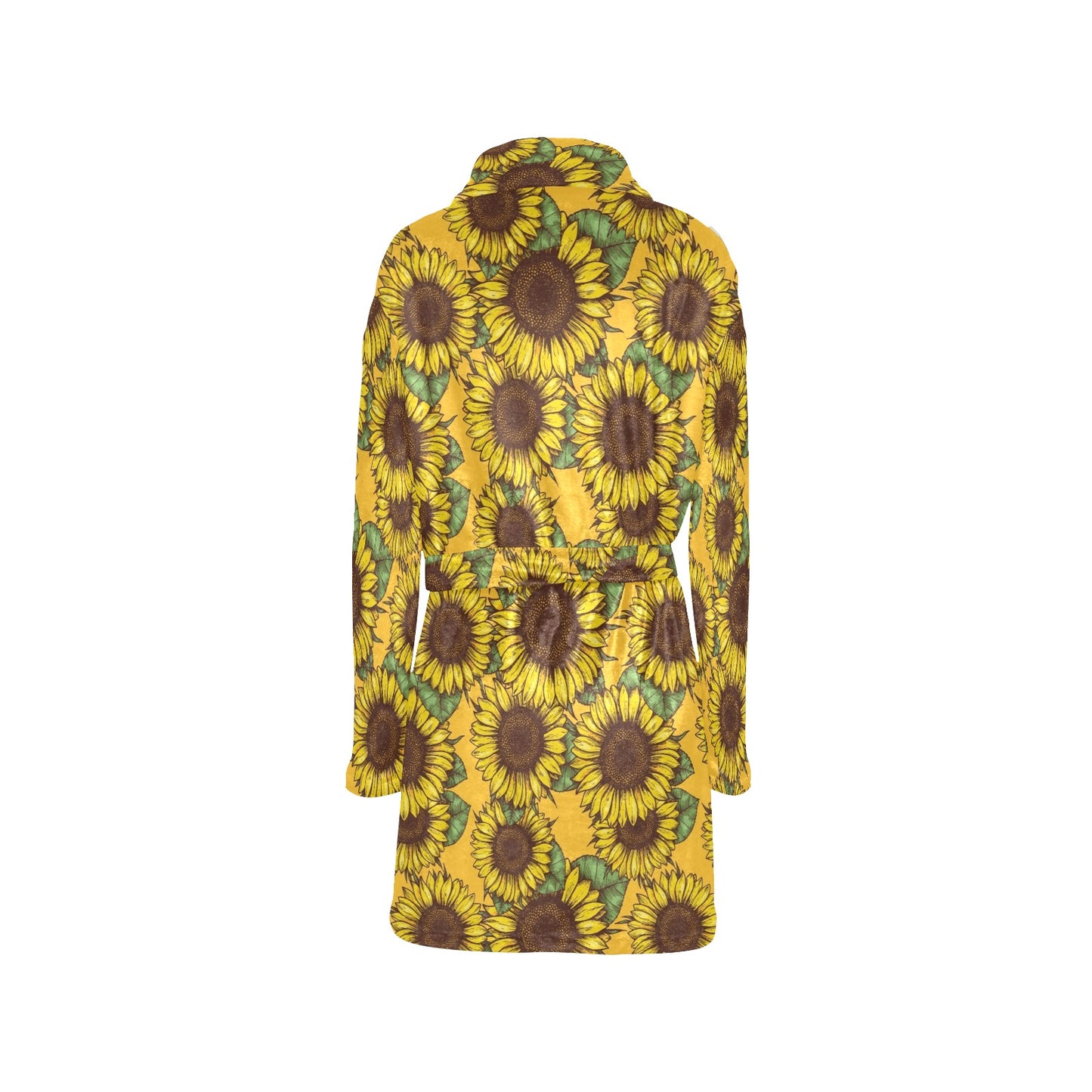 Sunflower Pattern Print Design SF04 Women's Fleece Robe
