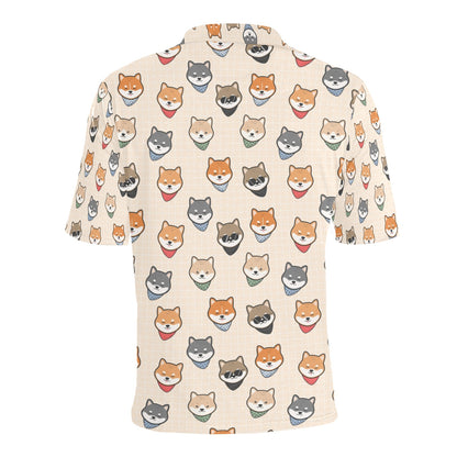 Shiba Inu Print Design LKS3010 Men Polo Shirt