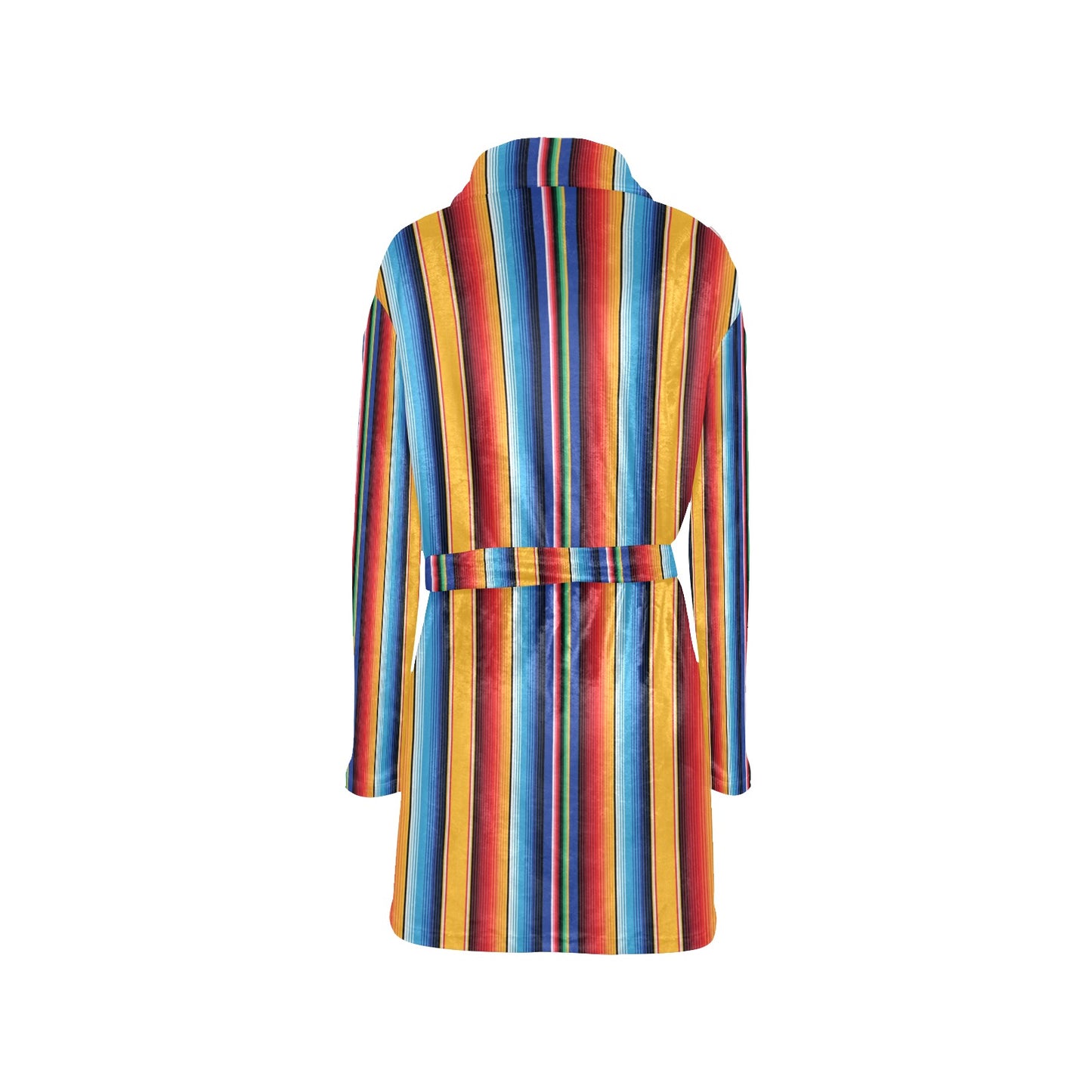 Mexican Blanket Stripe Print Pattern Women's Fleece Robe