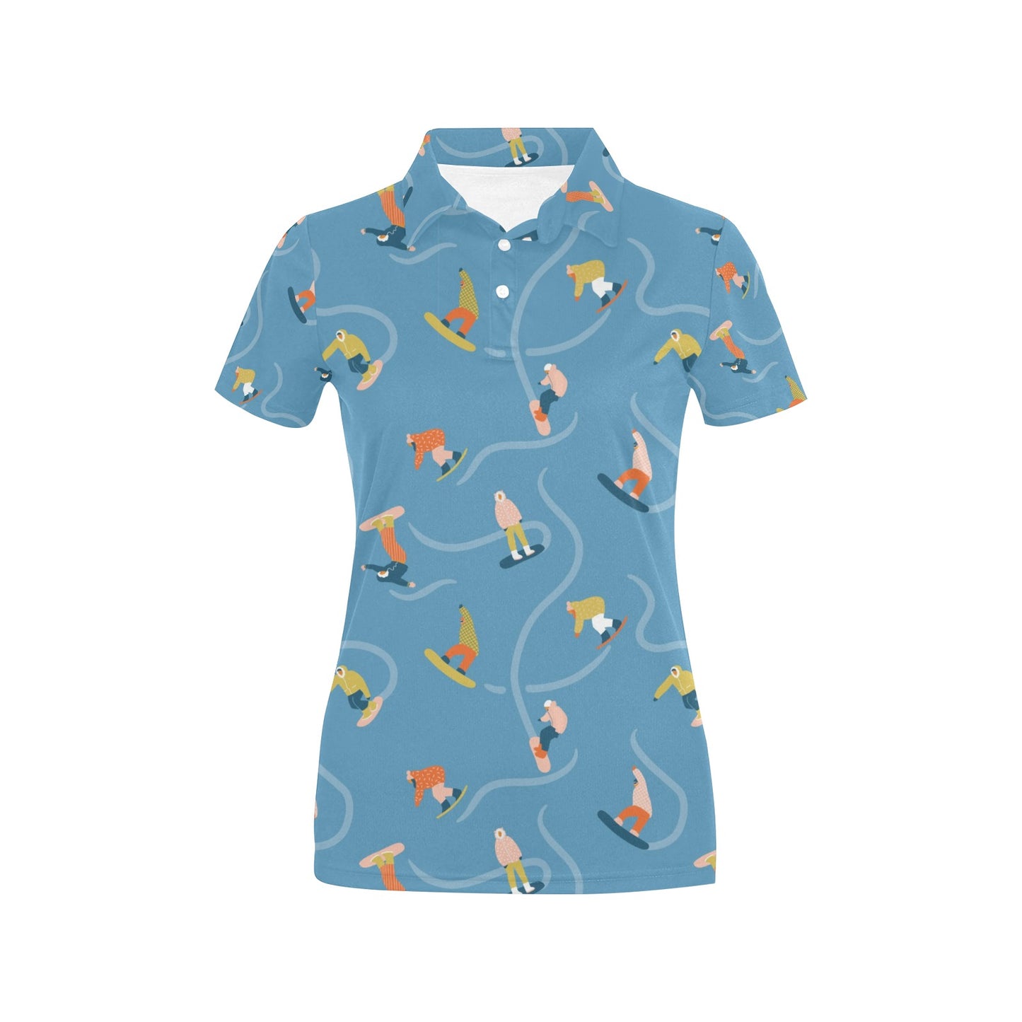 Snowboard Print Design LKS303 Women's Polo Shirt