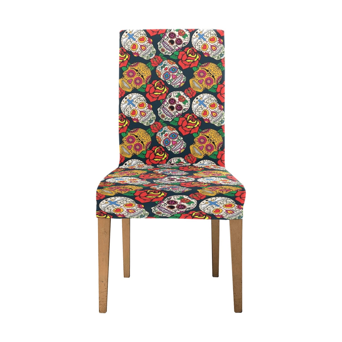 Sugar Skull Print Design LKS306 Dining Chair Slipcover