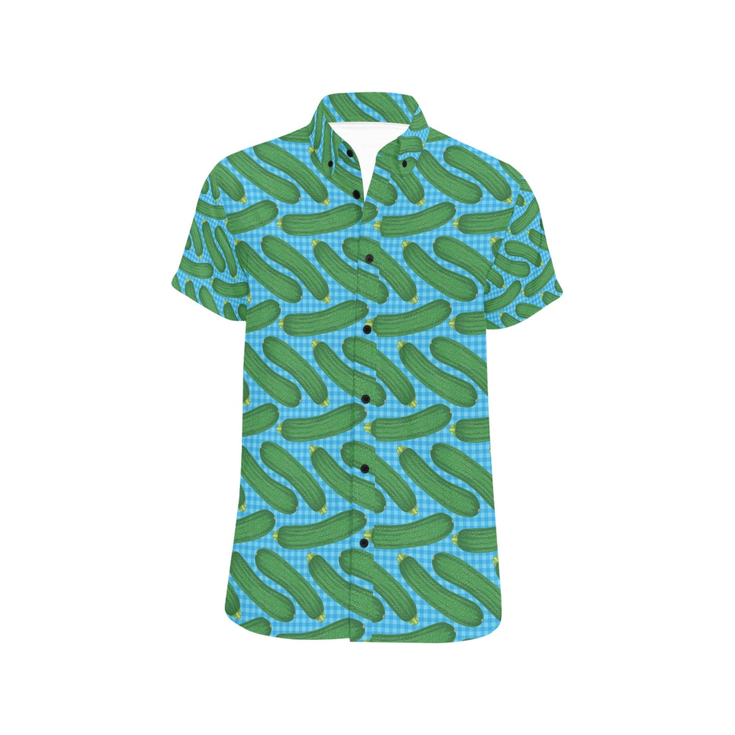 Zucchini Print Design LKS301 Men Short Sleeve Button Up Shirt
