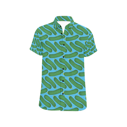 Zucchini Print Design LKS301 Men Short Sleeve Button Up Shirt