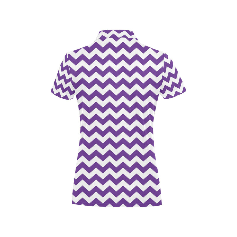 Chevron Purple Pattern Print Design 03 Women's Polo Shirt