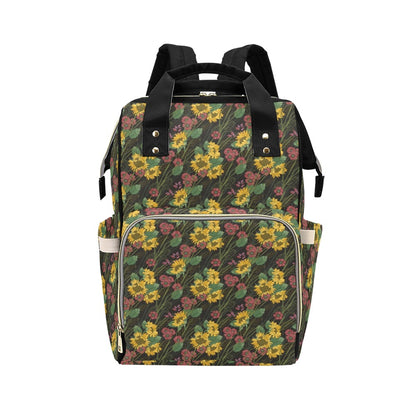 Sunflower Print Design LKS303 Diaper Bag Backpack