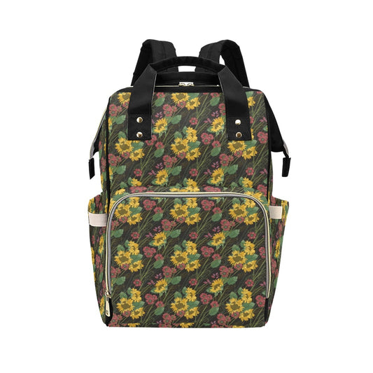 Sunflower Print Design LKS303 Diaper Bag Backpack