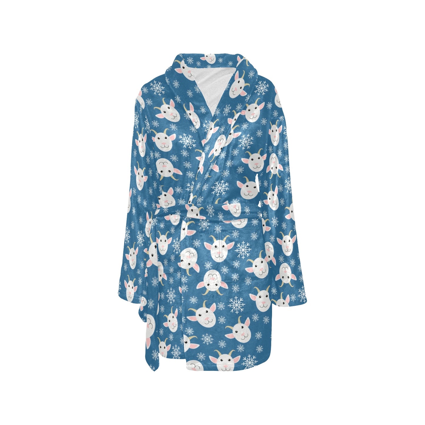 Goat Print Design LKS402 Women's Fleece Robe
