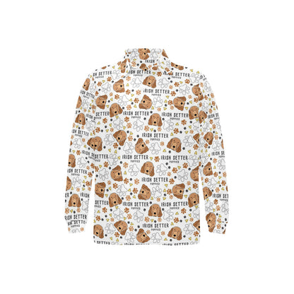 Setters Irish Print Design LKS301 Long Sleeve Polo Shirt For Men's