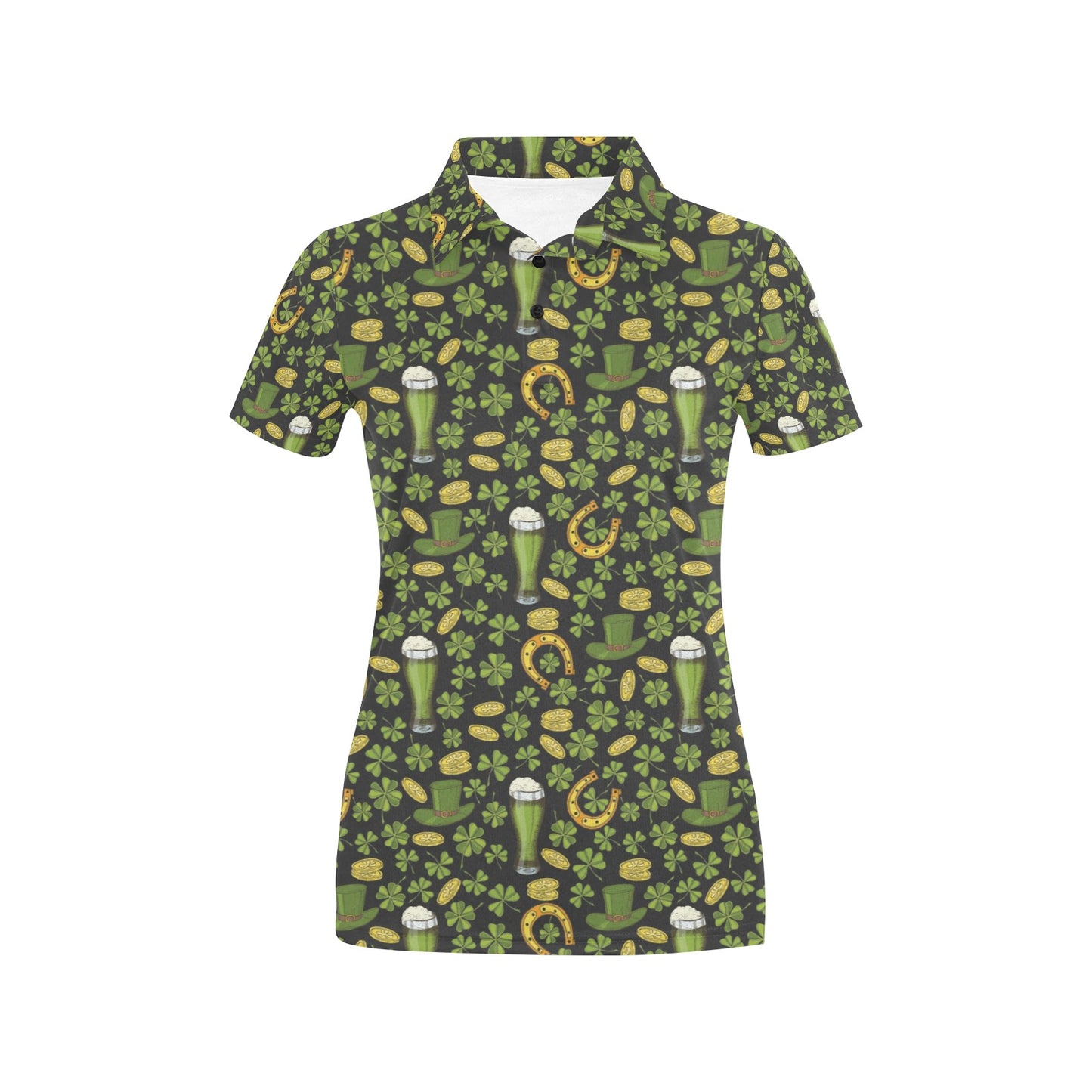 Clover St Patricks Pattern Print Design 03 Women's Polo Shirt