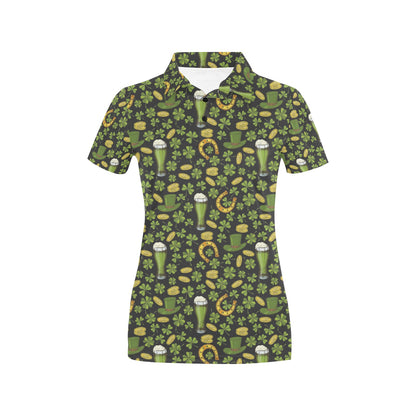 Clover St Patricks Pattern Print Design 03 Women's Polo Shirt