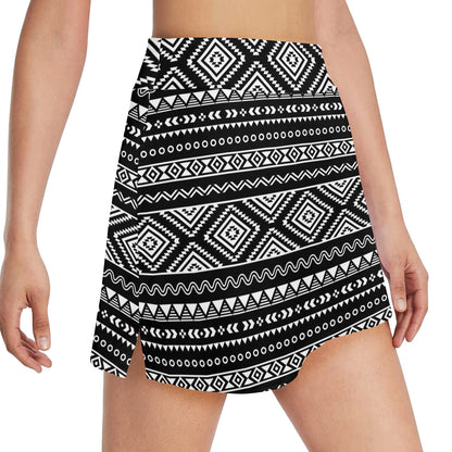Tribal Pattern Print Design LKS301 17" Golf & Pickleball Skort with Pockets