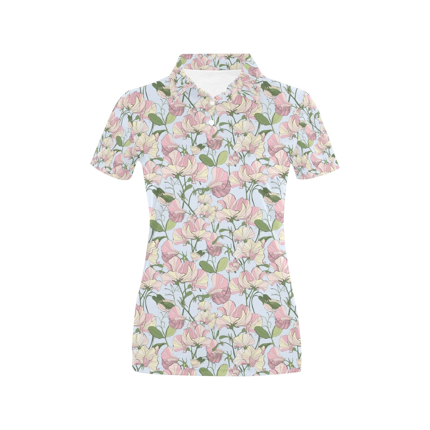 Sweet Pea Print Design LKS304 Women's Polo Shirt
