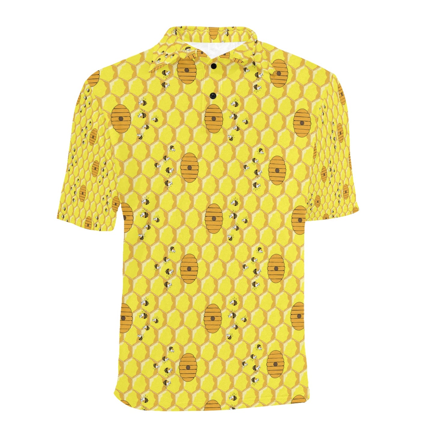 Honey Bee Print Design LKS303 Men Polo Shirt