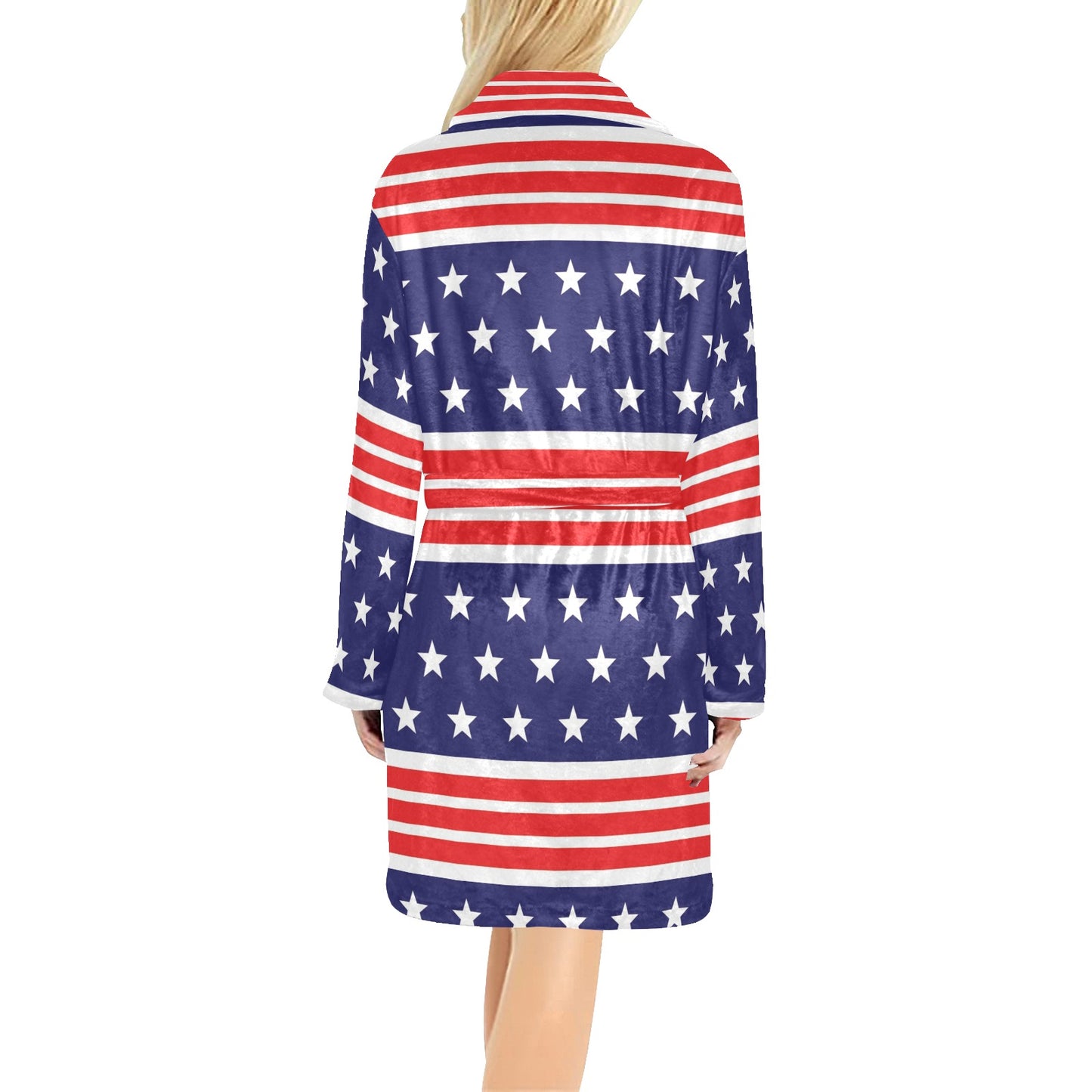 Patriotic Pattern Print Design A04 Women's Fleece Robe