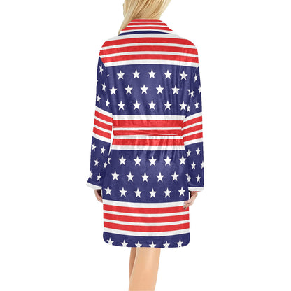 Patriotic Pattern Print Design A04 Women's Fleece Robe