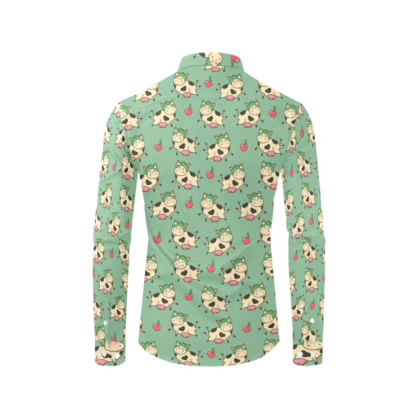 Cattle Print Design LKS402 Men's Long Sleeve Dress Shirt